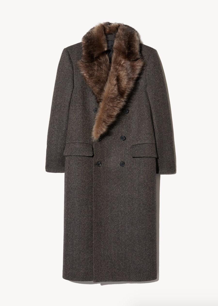 Nili Lotan Edina Coat Removable fur collar