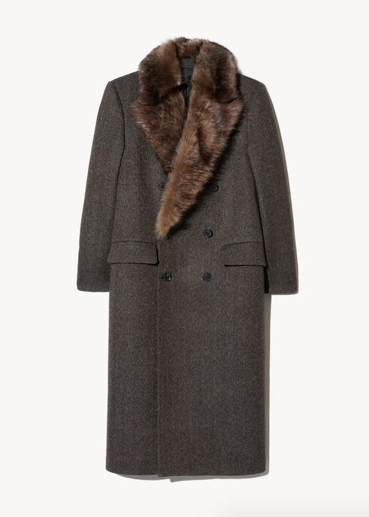 Nili Lotan Edina Coat Removable fur collar