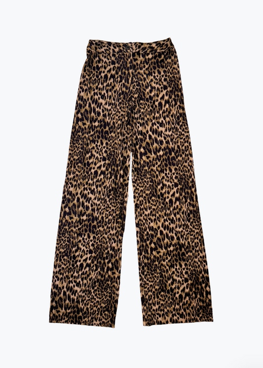 Nili Lotan Kiana Jersey Pant in Vintage Leopard Print