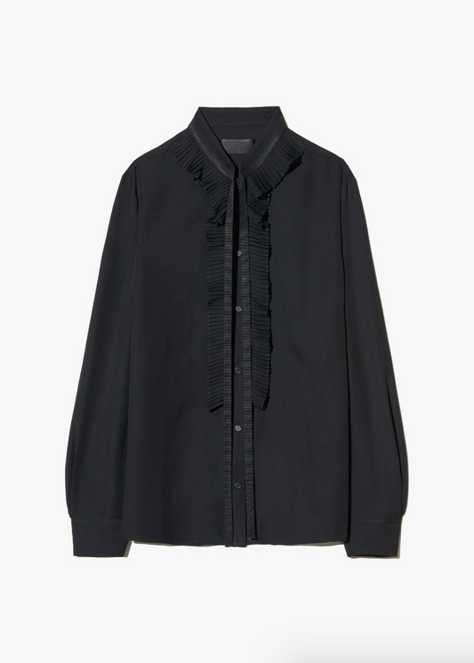 Nili Lotan womens Bertille Ruffle Shirt black