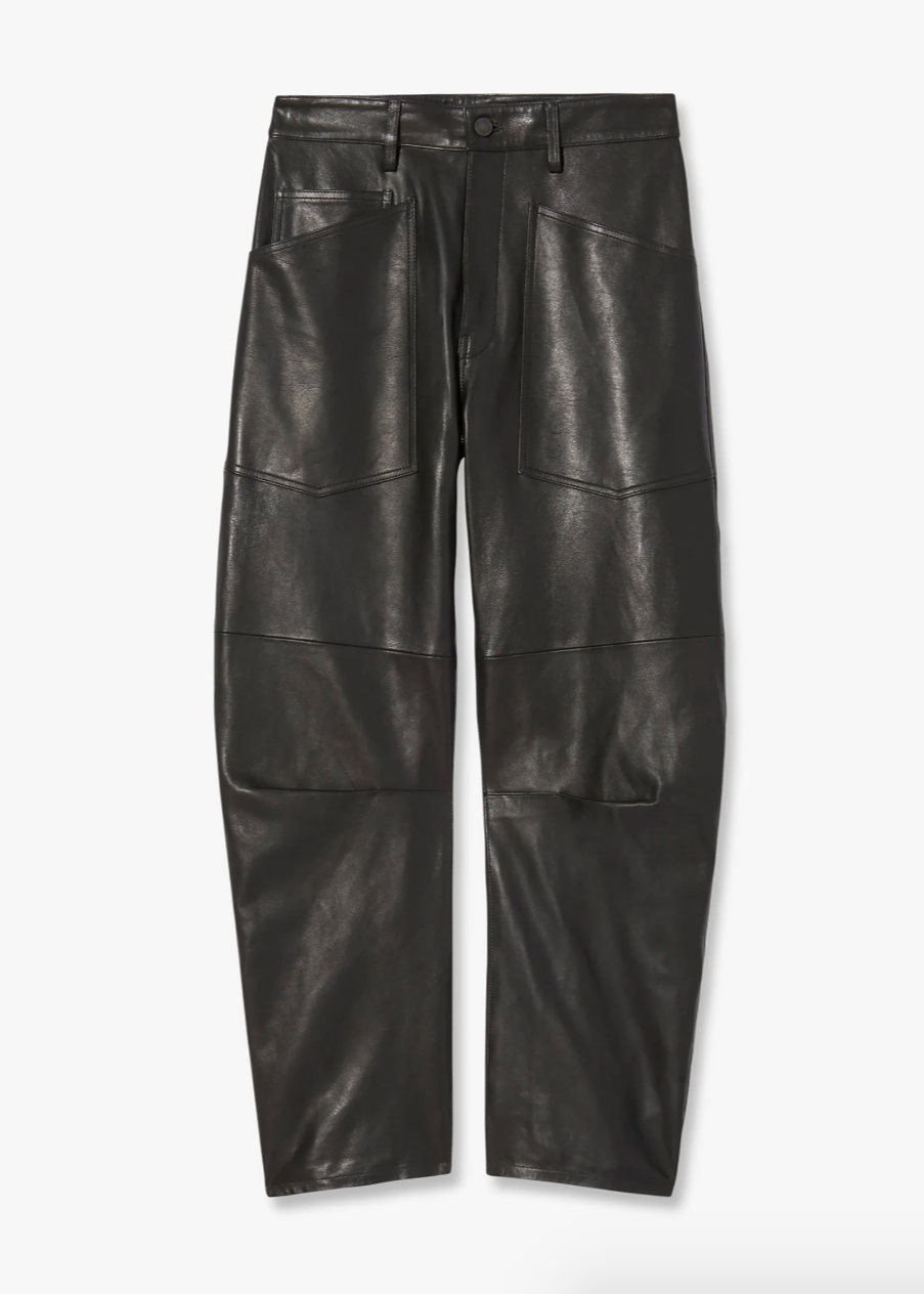 Nili Lotan womens Shon Leather Pant Black