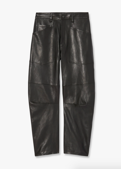 Nili Lotan womens Shon Leather Pant Black