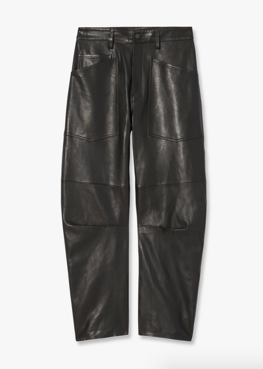 Nili Lotan womens Shon Leather Pant Black