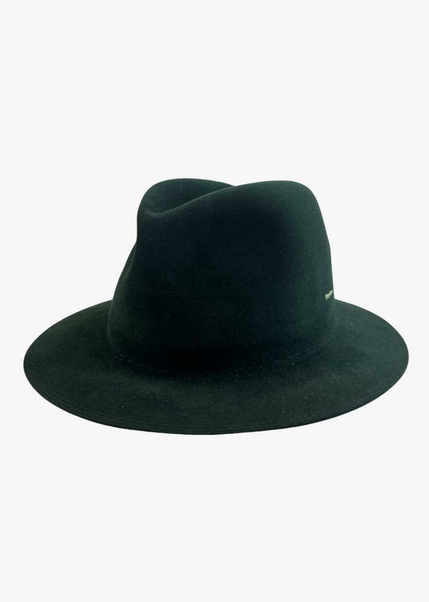 One-of-a-Kind Embellished Fedora in Green