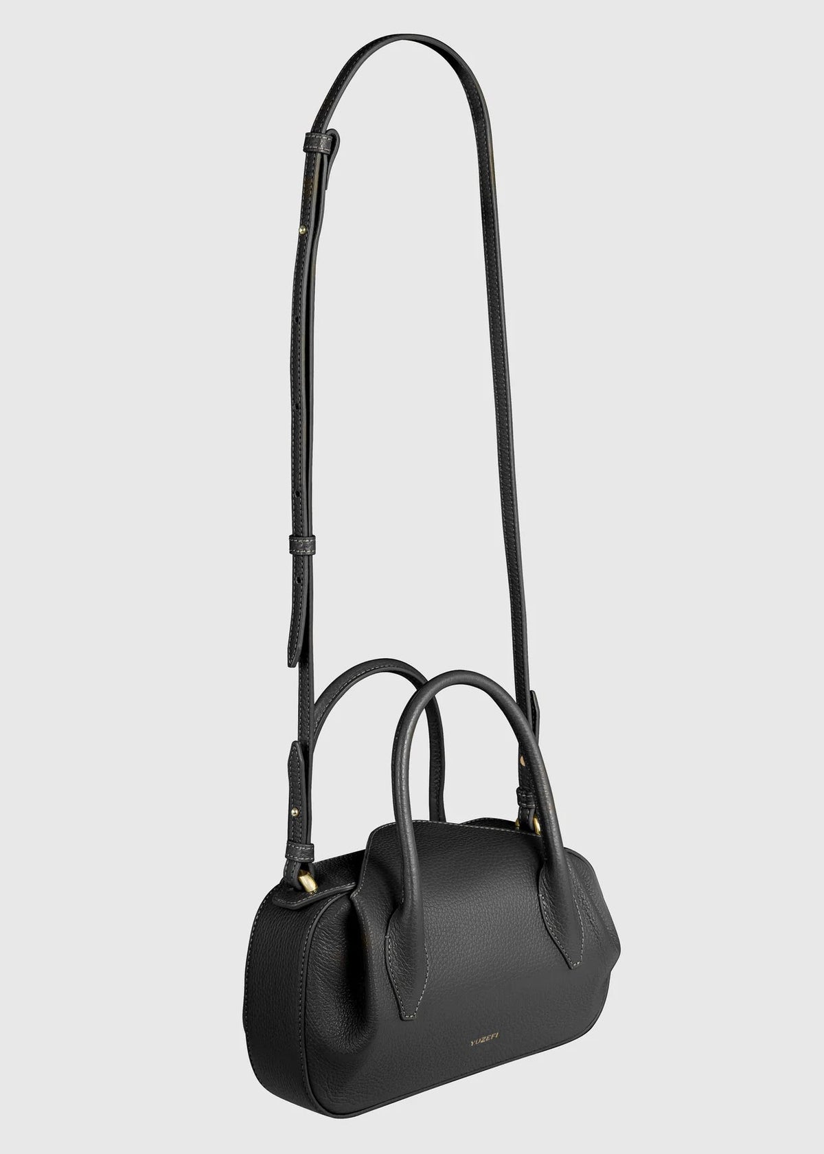 Oyster Mini Duffle in Black Pebble Grained Leather
