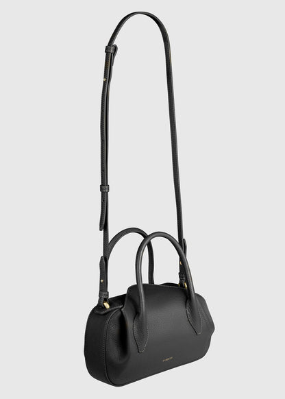 Oyster Mini Duffle in Black Pebble Grained Leather