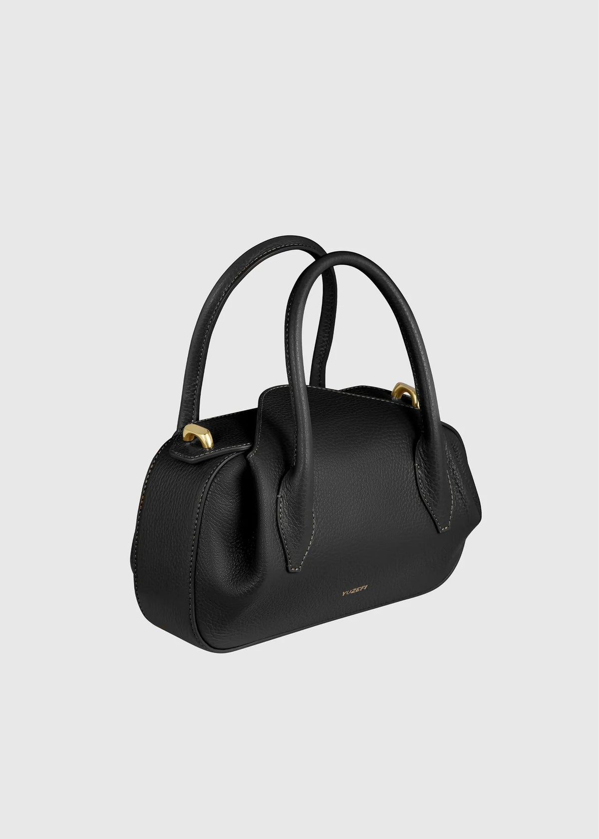 Oyster Mini Duffle in Black Pebble Grained Leather