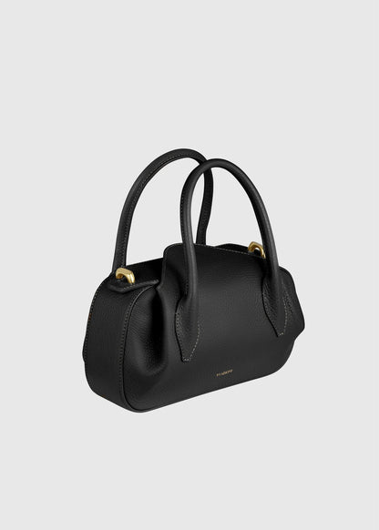 Oyster Mini Duffle in Black Pebble Grained Leather