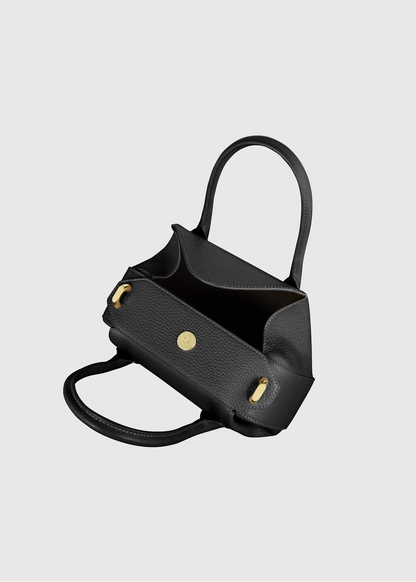 Oyster Mini Duffle in Black Pebble Grained Leather