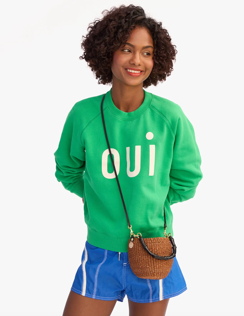 Petit Pot De Miel w/ Bamboo Handle in Dulce De Leche shown crossbody