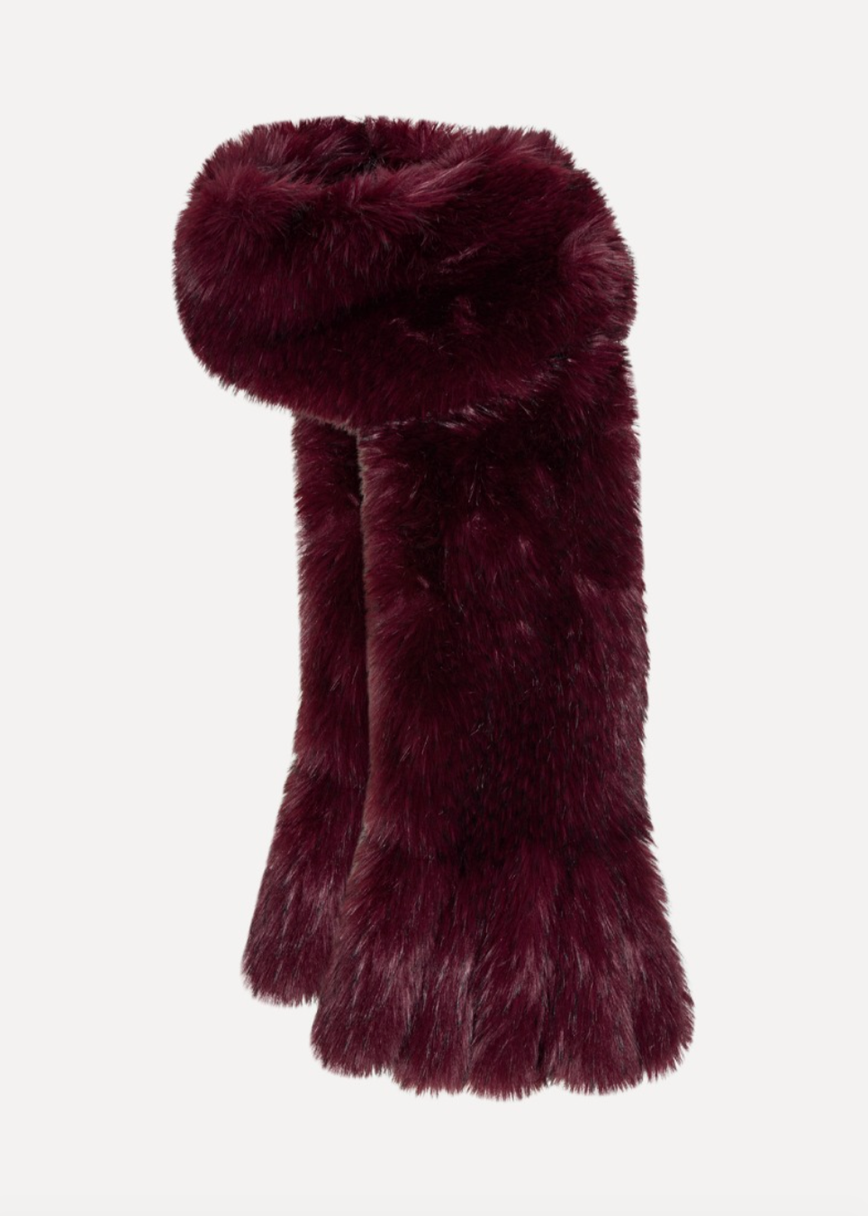 Rotate Birger Christensen Faux Fur Scarf Burgundy