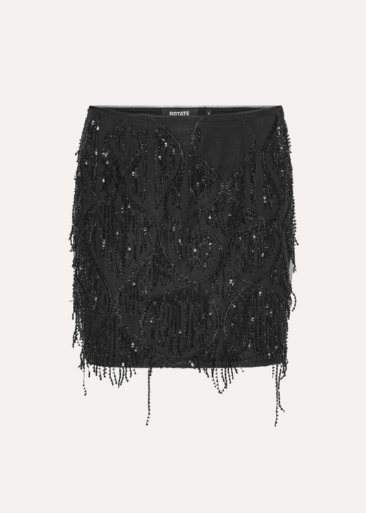 Rotate Birger Christensen Sequined Mini Skirt Black