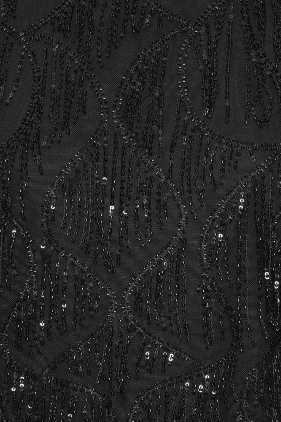 Fabric details of Rotate Birger Christensen Sequined Sleeveless Top Black