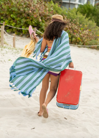 Person wearing SABAH Turkish Peshtemal Towel Cotton Stripe