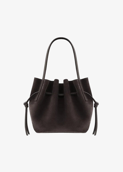 yuzefi Mini Scallop Tote in Ganache Suede