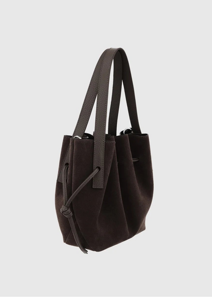 yuzefi Mini Scallop Tote in Ganache Suede