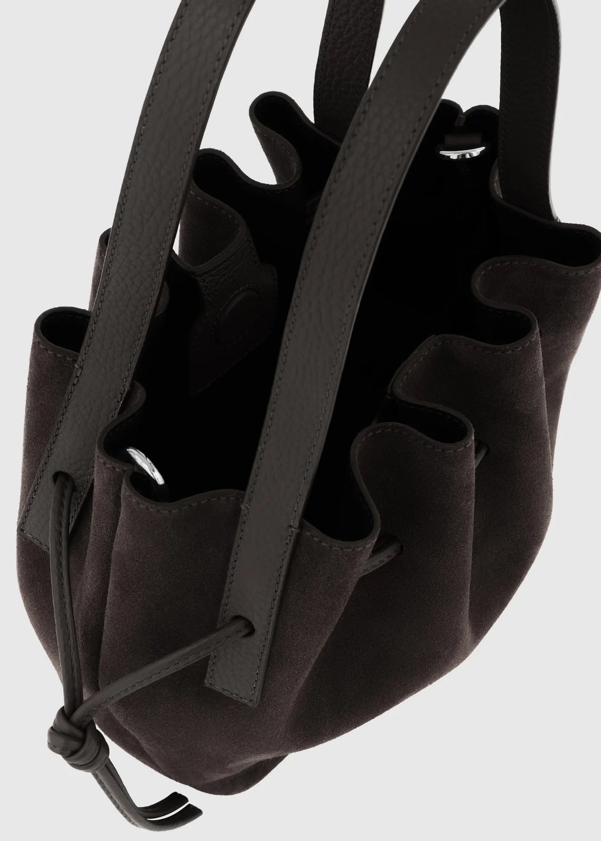 yuzefi Mini Scallop Tote in Ganache Suede