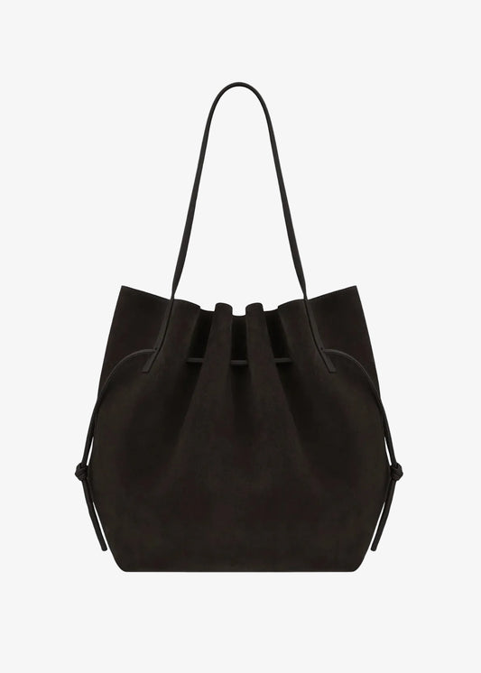 yuzefi Scallop Tote in Ganache Suede