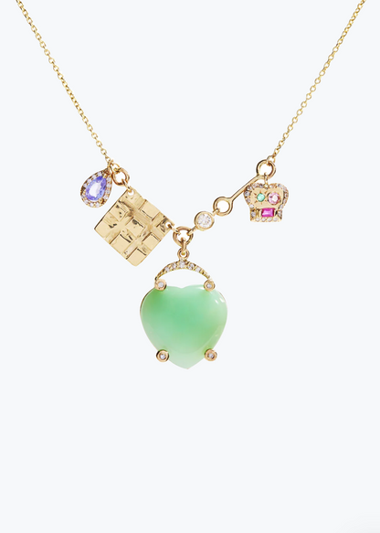 SCOSHA Fine Jewelry 14k yellow gold The Lucky Heart Charm Necklace