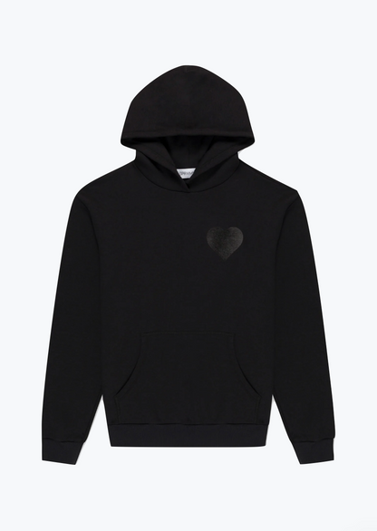 SPRWMN Heart Hoodie in Black Gloss