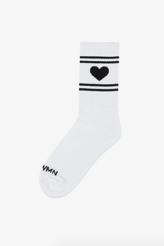 SPRWMN Heart Logo Crew Socks White Black