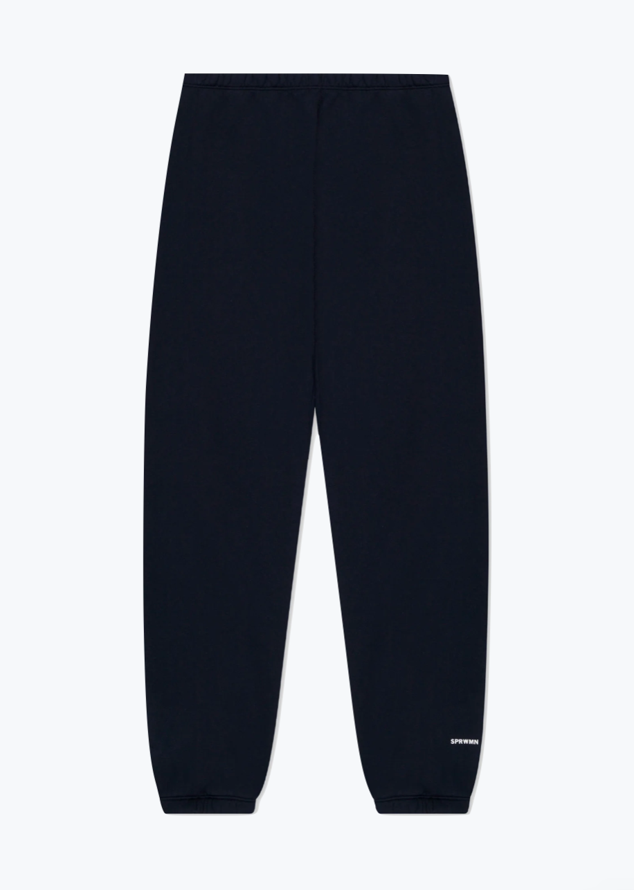 SPRWMN Mini Logo Sweatpants in Navy Cotton