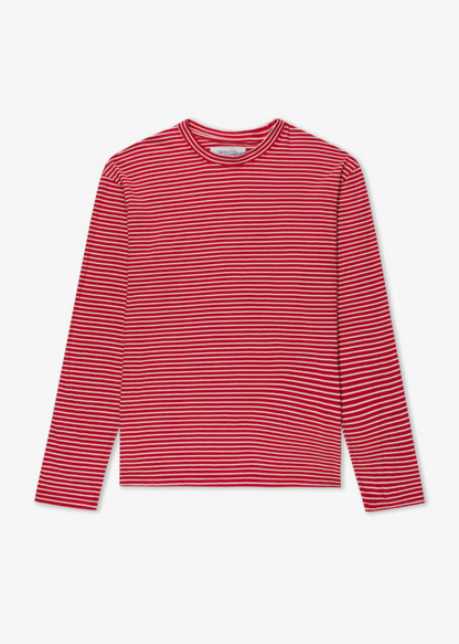 SPRwmn Long Sleeve Oversized Tee red stripes