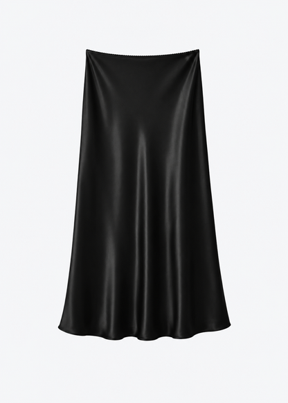 Sablyn Miranda Silk Midi Skirt in Black