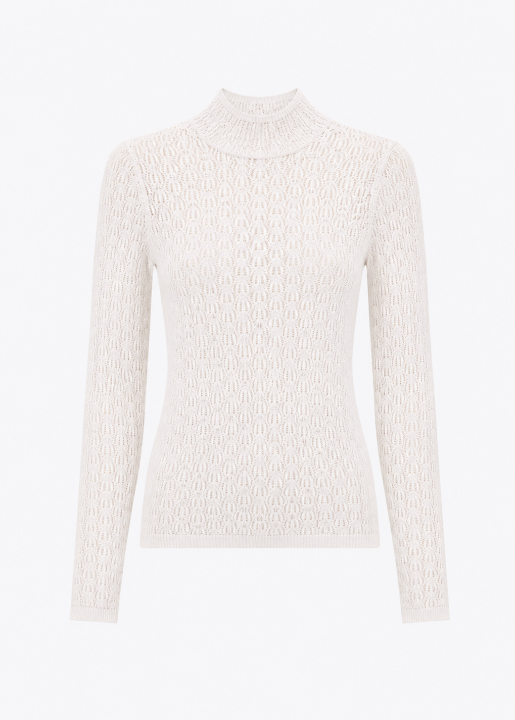 Sablyn Rhea Mock Neck Top in Gardenia Wool Cashmere