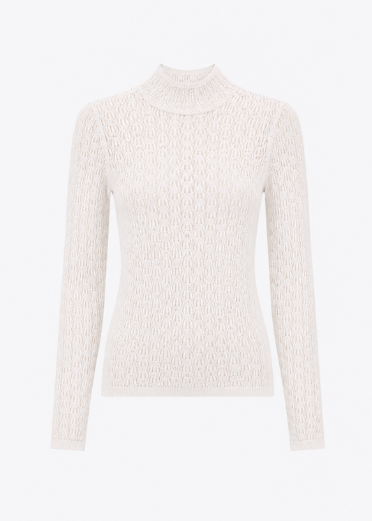 Sablyn Rhea Mock Neck Top in Gardenia Wool Cashmere