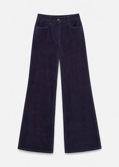 Saint Art womens Aron Corduroy Flared Pants in Navy