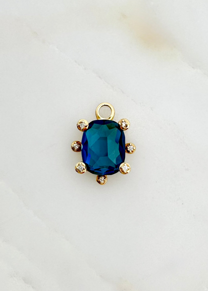 Scosha Fine jewelry 14k yellow gold Genie Charm with Blue Topaz and Diamonds