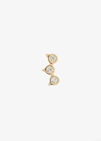 Scosha fine jewelry 10k yellow gold Pinnacle Stud with Diamonds (Single Earring)
