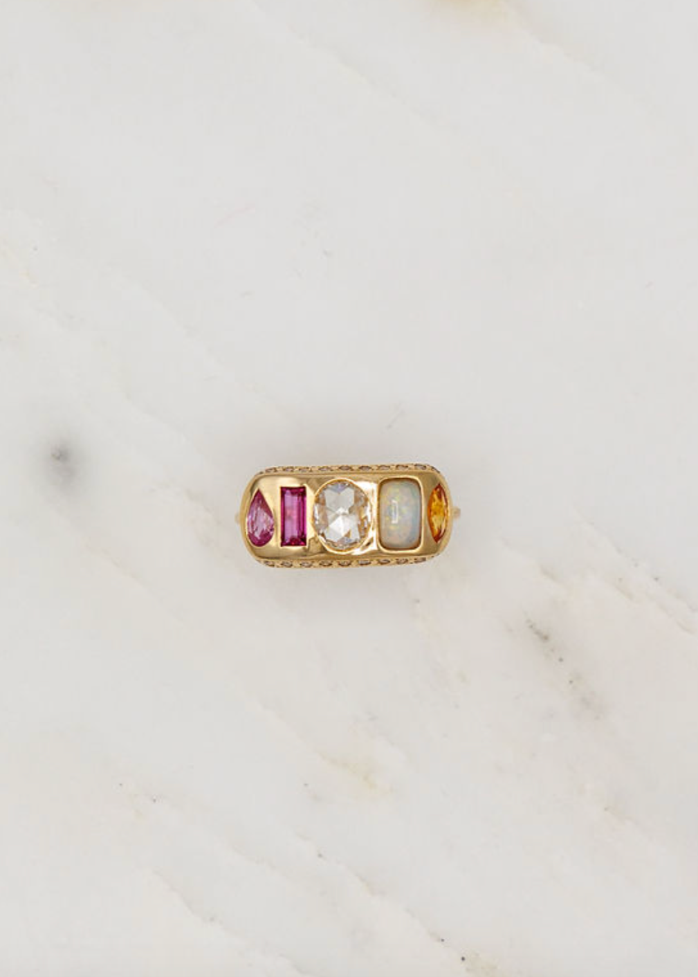 Scosha fine jewelry 14k Rokia Ring multicolor gemstones diamond