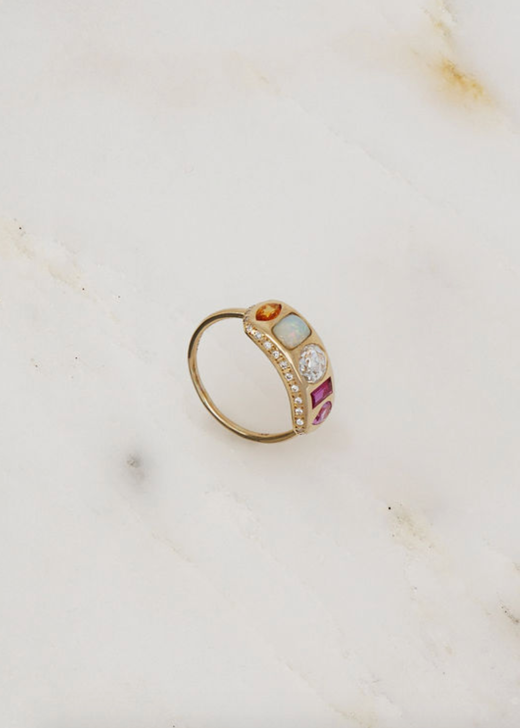 Scosha fine jewelry 14k Rokia Ring multicolor gemstones diamond