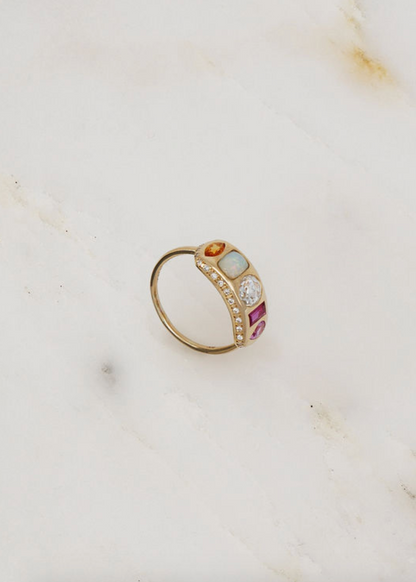 Scosha fine jewelry 14k Rokia Ring multicolor gemstones diamond