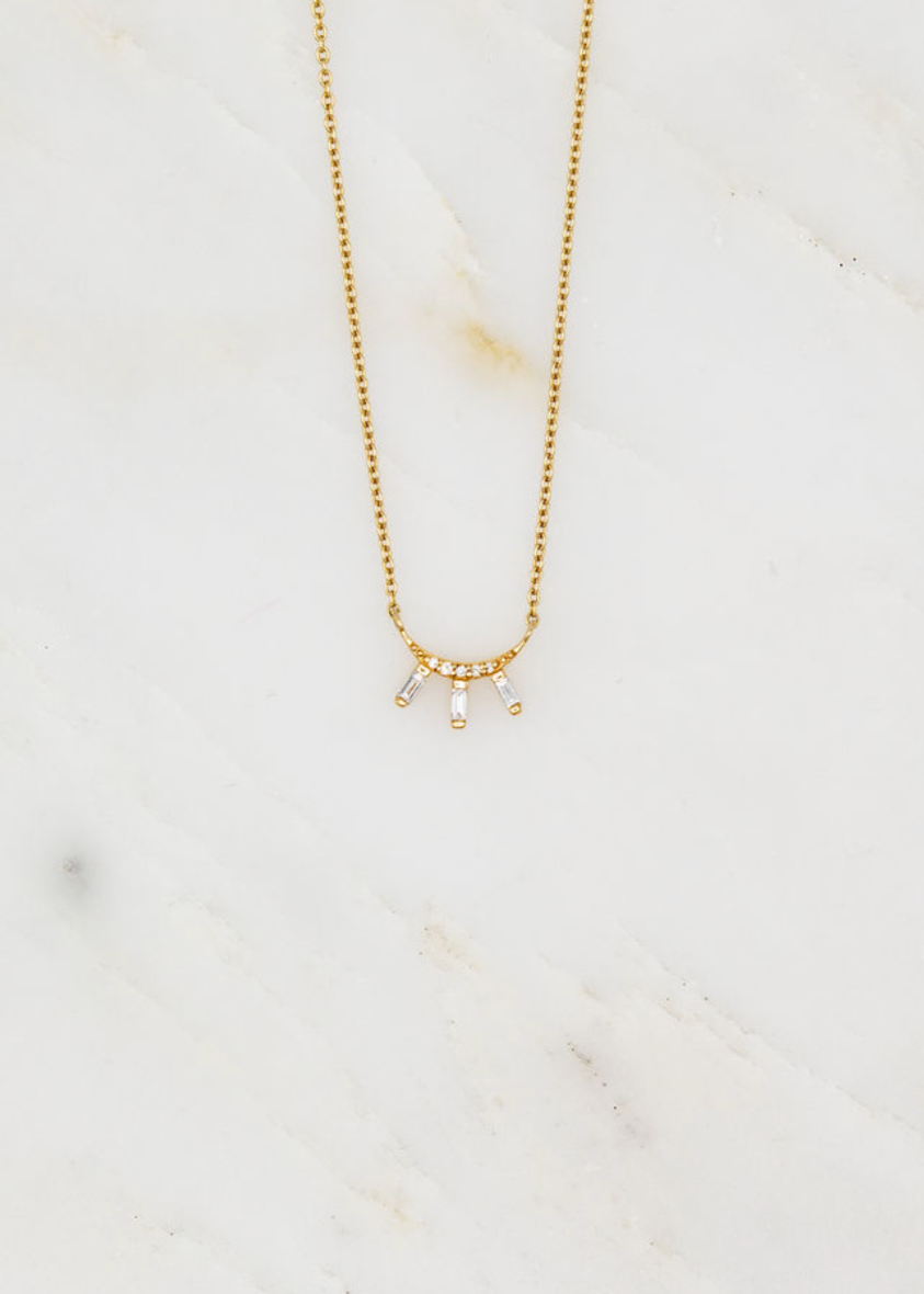 Scosha fine jewelry 14k yellow gold Ariel-1 Diamond Moonbeam Necklace