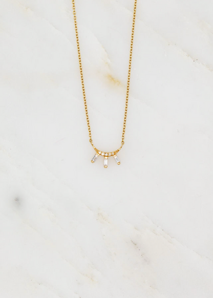 Scosha fine jewelry 14k yellow gold Ariel-1 Diamond Moonbeam Necklace