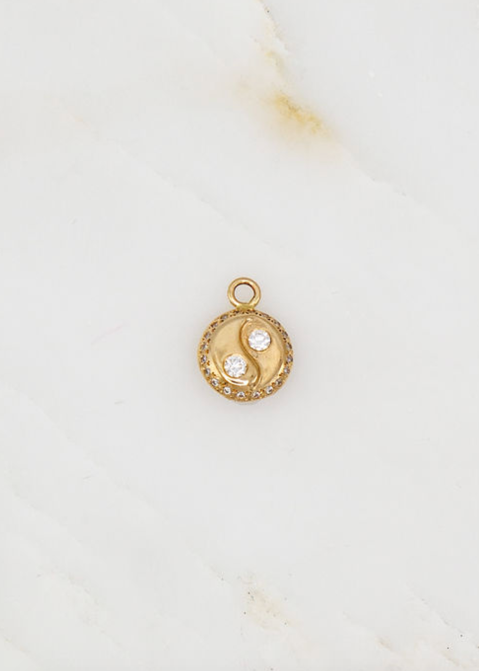 Scosha fine jewelry 14k yellow gold Diamond Yin Yang Charm