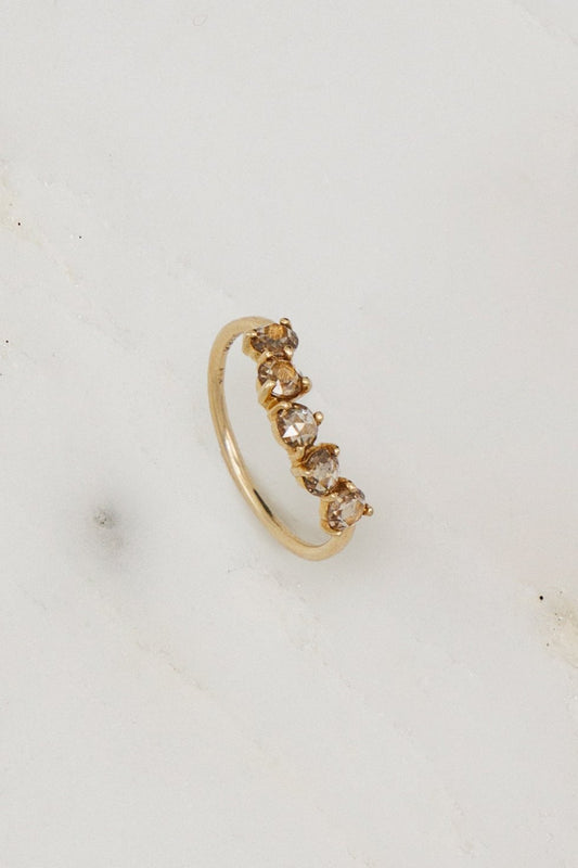 Scosha fine jewelry 14k yellow gold Indira Ring with Champagne Diamonds