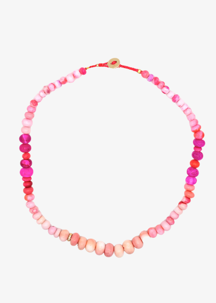 Scosha fine jewelry gold Candy Gem Necklace in Gelato Pink