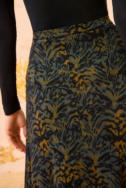 Paola Jersey High Waist Midi Skirt