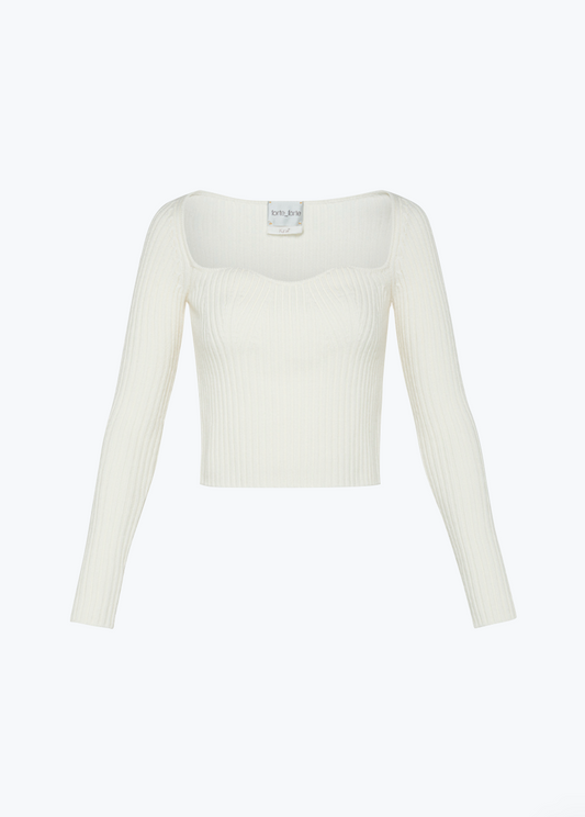 Stretch Ribbed Bustier Sweater