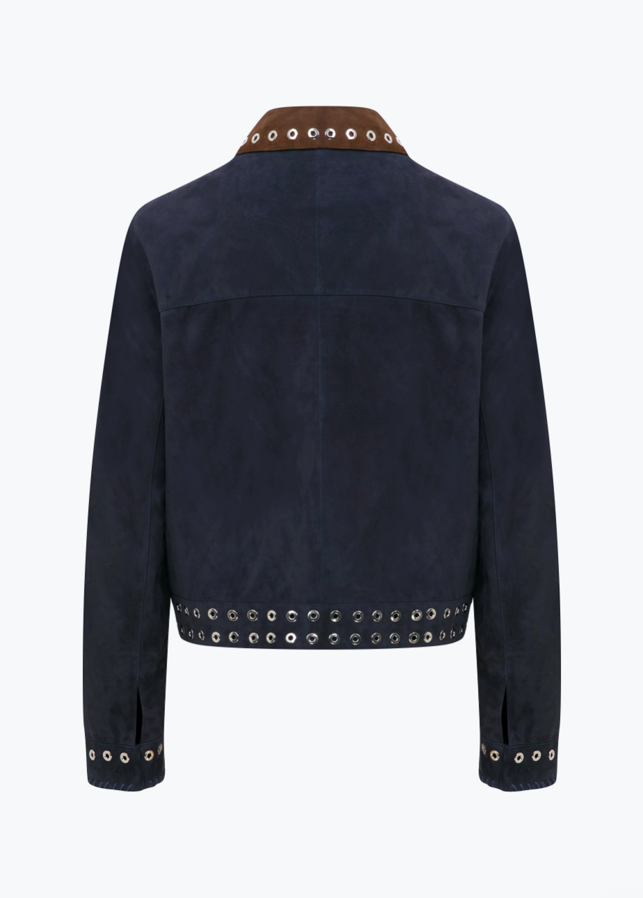 Maven Embroidered Suede Jacket – ELI