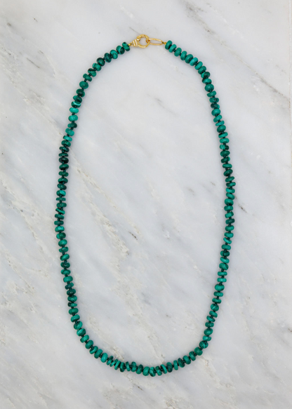 Sorellina Fine Jewelry 18k yellow gold diamond Malachite Beaded Necklace