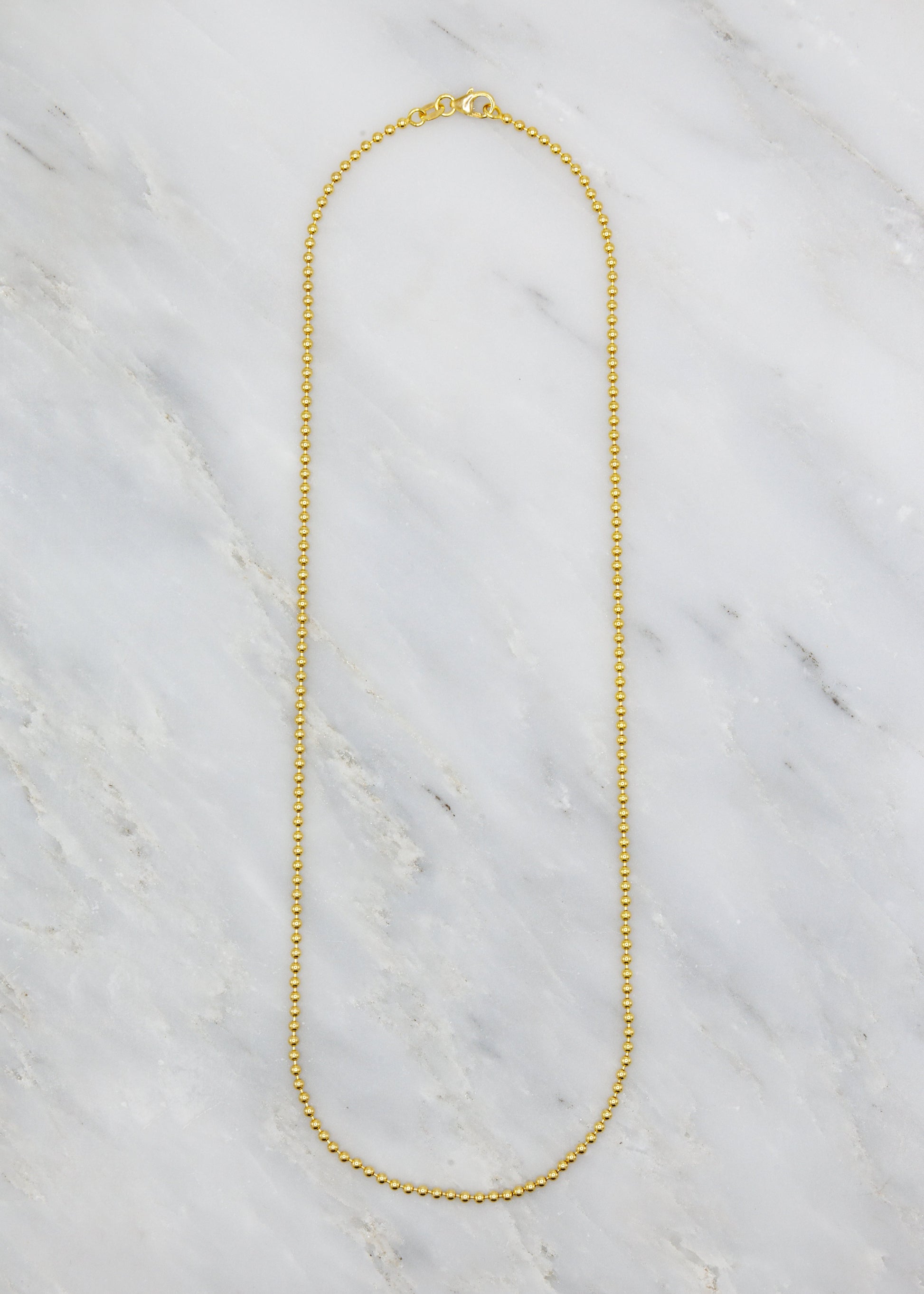 Sorellina fine jewelry 18k yellow 2mm gold ball chain necklace