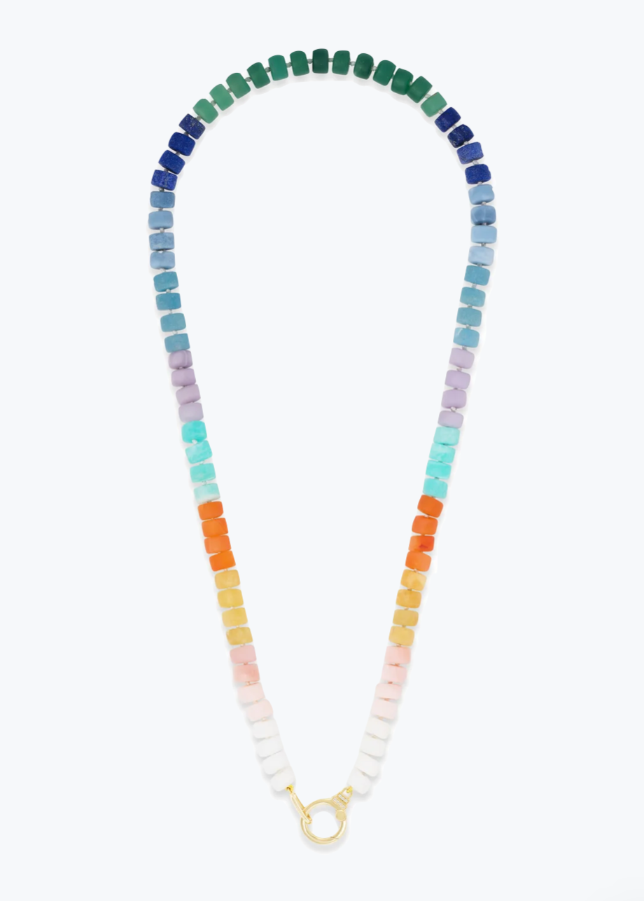 Sorellina fine jewelry 18k yellow gold diamond Electric Dreams Beaded Necklace mixed gemstones