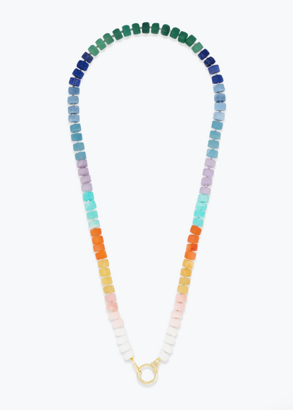 Sorellina fine jewelry 18k yellow gold diamond Electric Dreams Beaded Necklace mixed gemstones