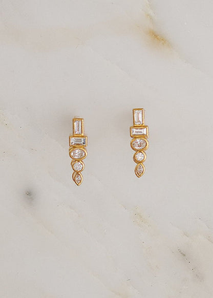 Sorellina fine jewelry 18k yellow gold diamond Monroe Totem Diamond Studs