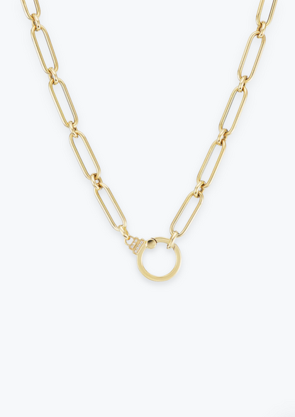 Sorellina fine jewelry 18k yellow gold diamond clasp Oval Round Chain